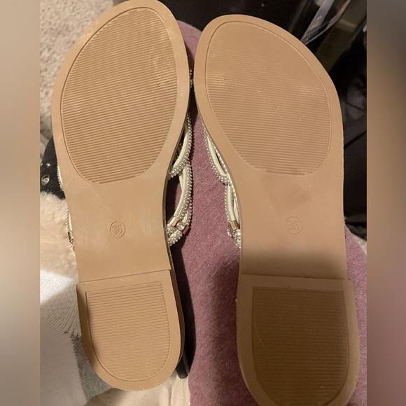 Women's shiny Sandals Criss Cross Strappy Slides Open Toe 36 - Picture 4 of 5